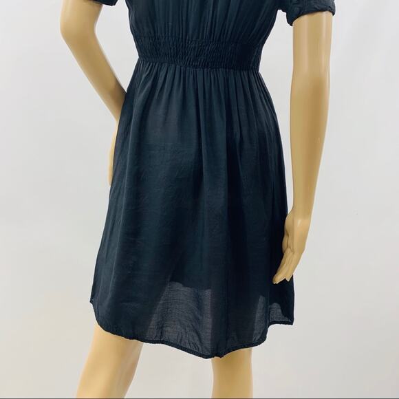 ASOS Black Wrap Dress with Ruffle Neck Line - Picture 11 of 11